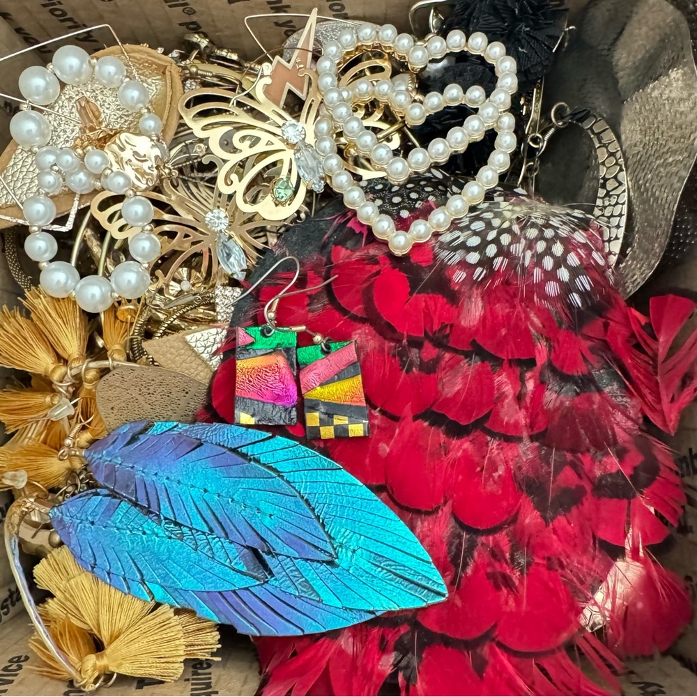 5 lb Earring Lot Mixed Craft Junk Wearable Bulk Upcycle Harvest Repurpose Resell - Picture 8 of 12